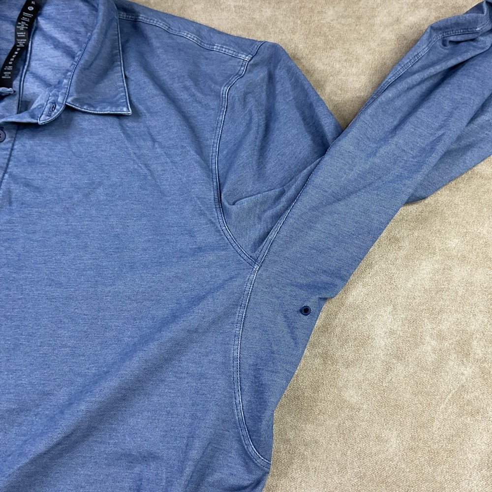 Lululemon Commission Long Sleeve Button‎ Down Shirt Mens XL Washed Blue LM3DJOS - Picture 6 of 7